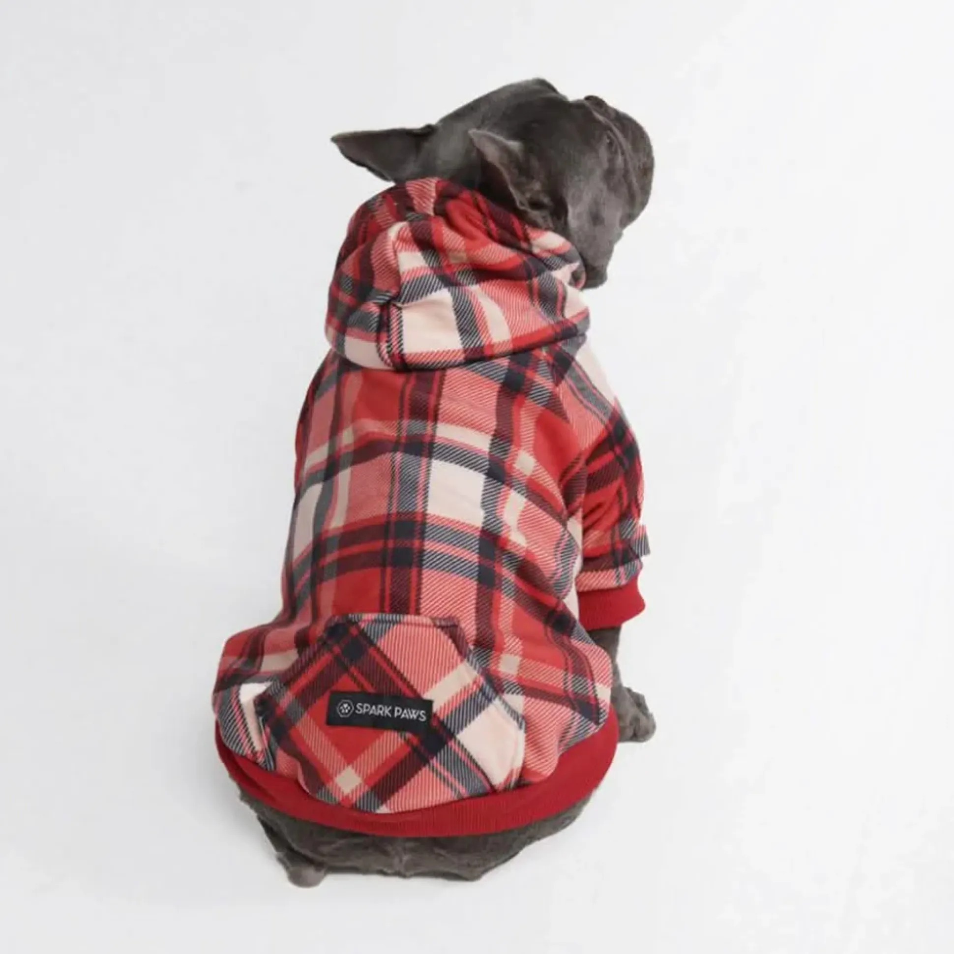 Red Plaid Dog Hoodie
