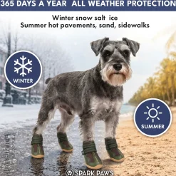 Spark Paws 365 - The All-Season Dog Shoes - Green Brown