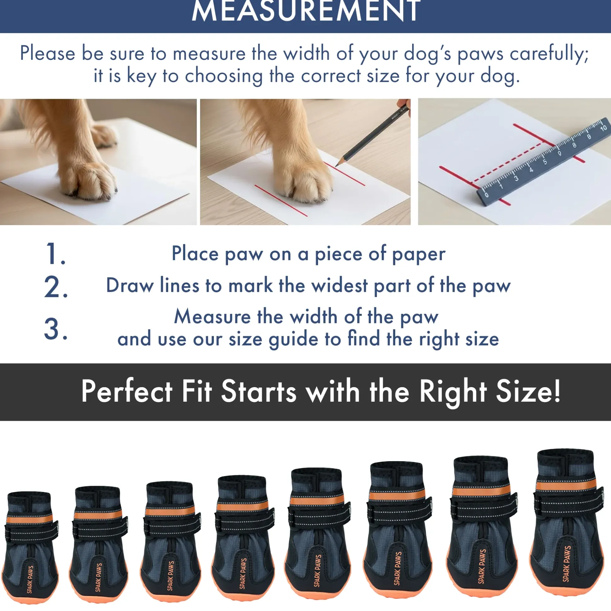 Spark Paws 365 - The All-Season Dog Shoes - Black Orange