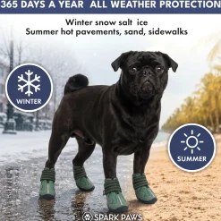 Spark Paws 365 - The All-Season Dog Shoes - Green