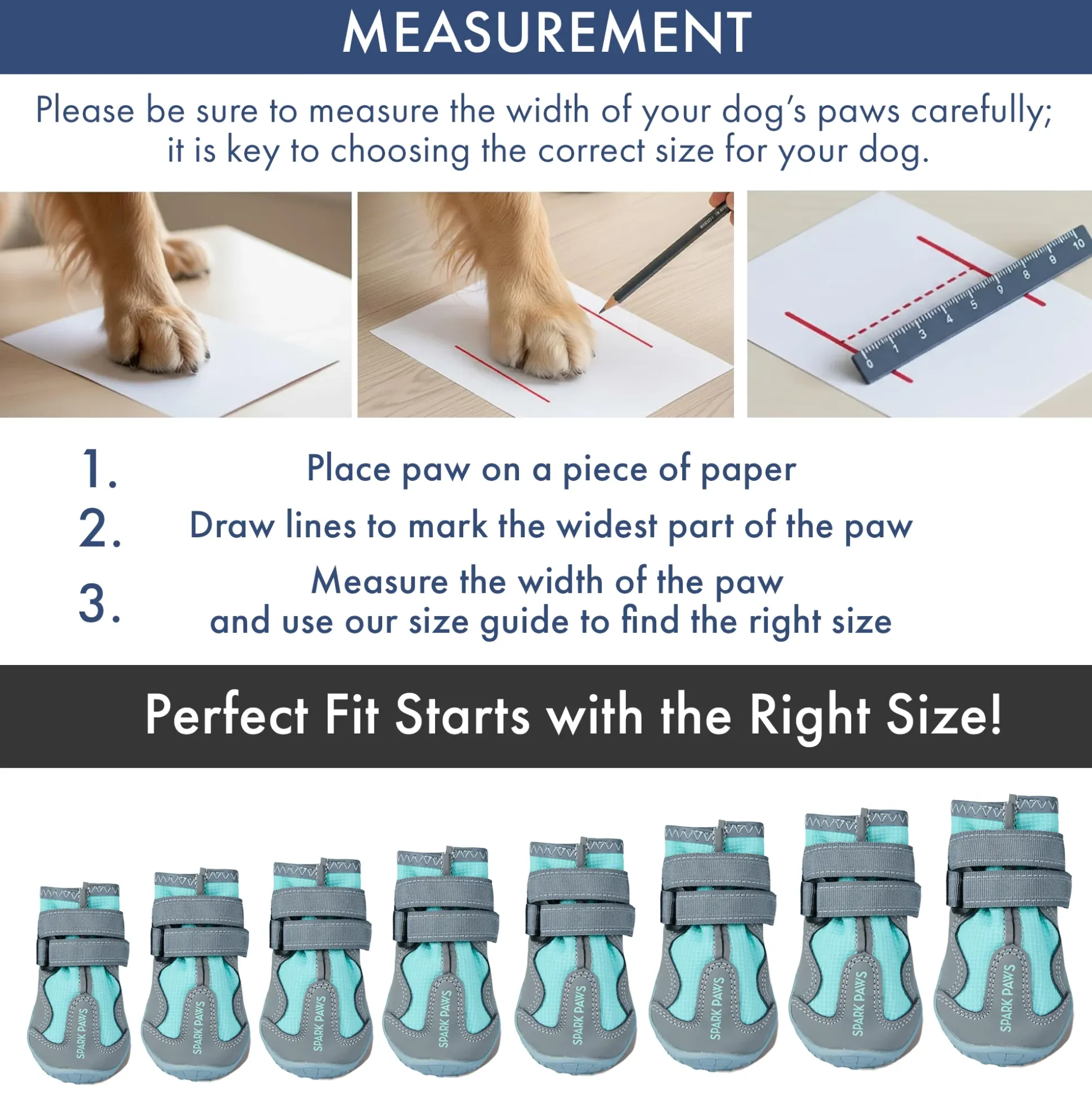 Spark Paws 365 - The All-Season Dog Shoes - Teal