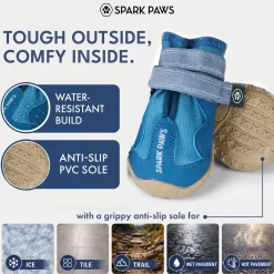 Spark Paws 365 - The All-Season Dog Shoes - Blue