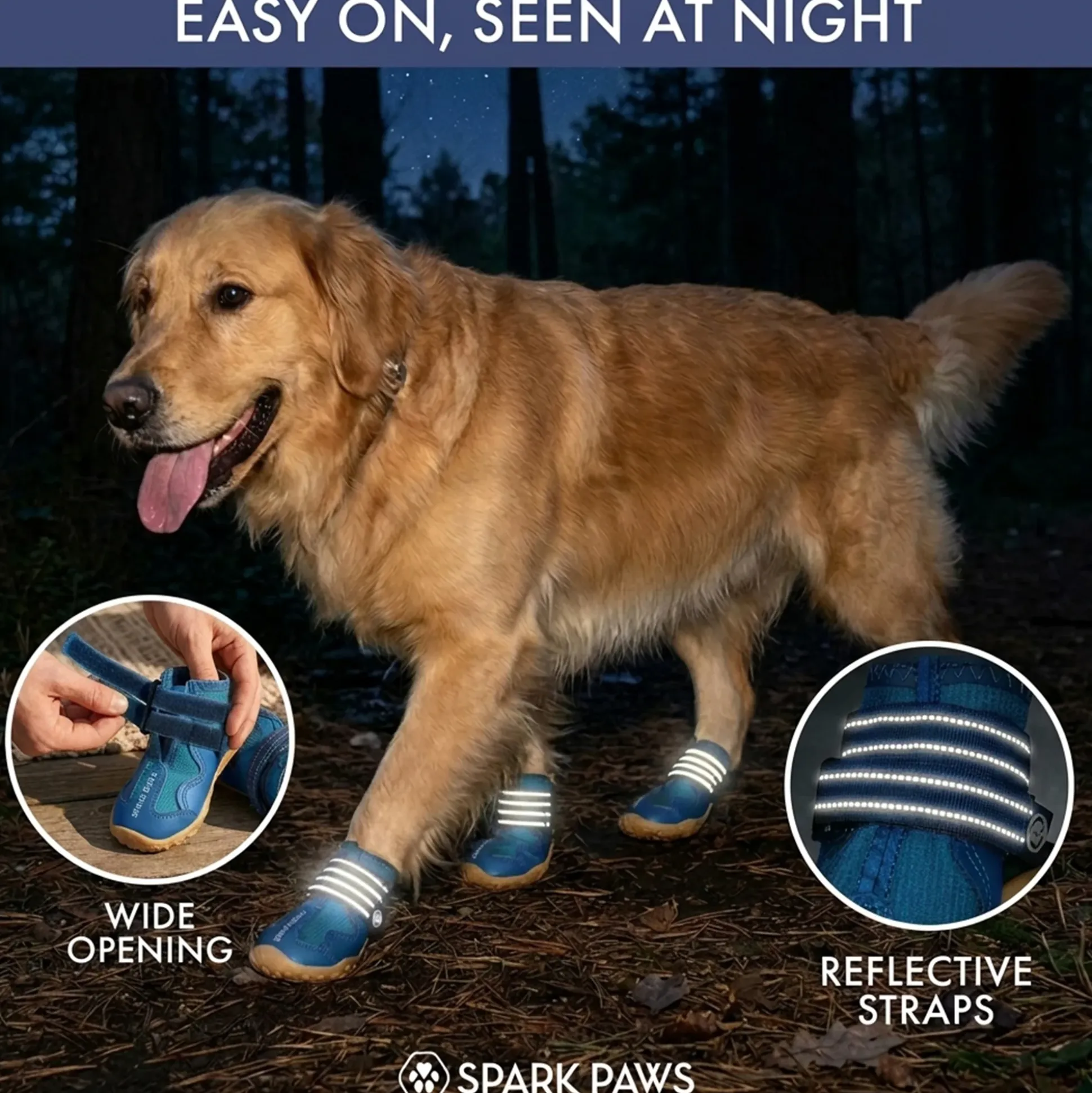Spark Paws 365 - The All-Season Dog Shoes - Blue