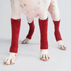 Stretchy Fleece Dog Leg Warmer Sleeves - Red