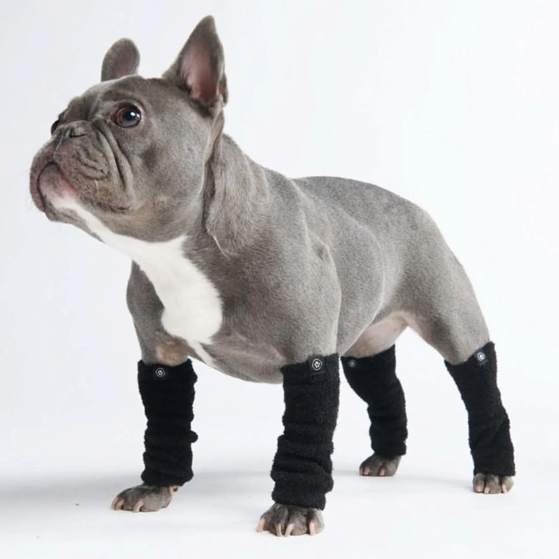 Stretchy Fleece Dog Leg Warmer Sleeves - Black