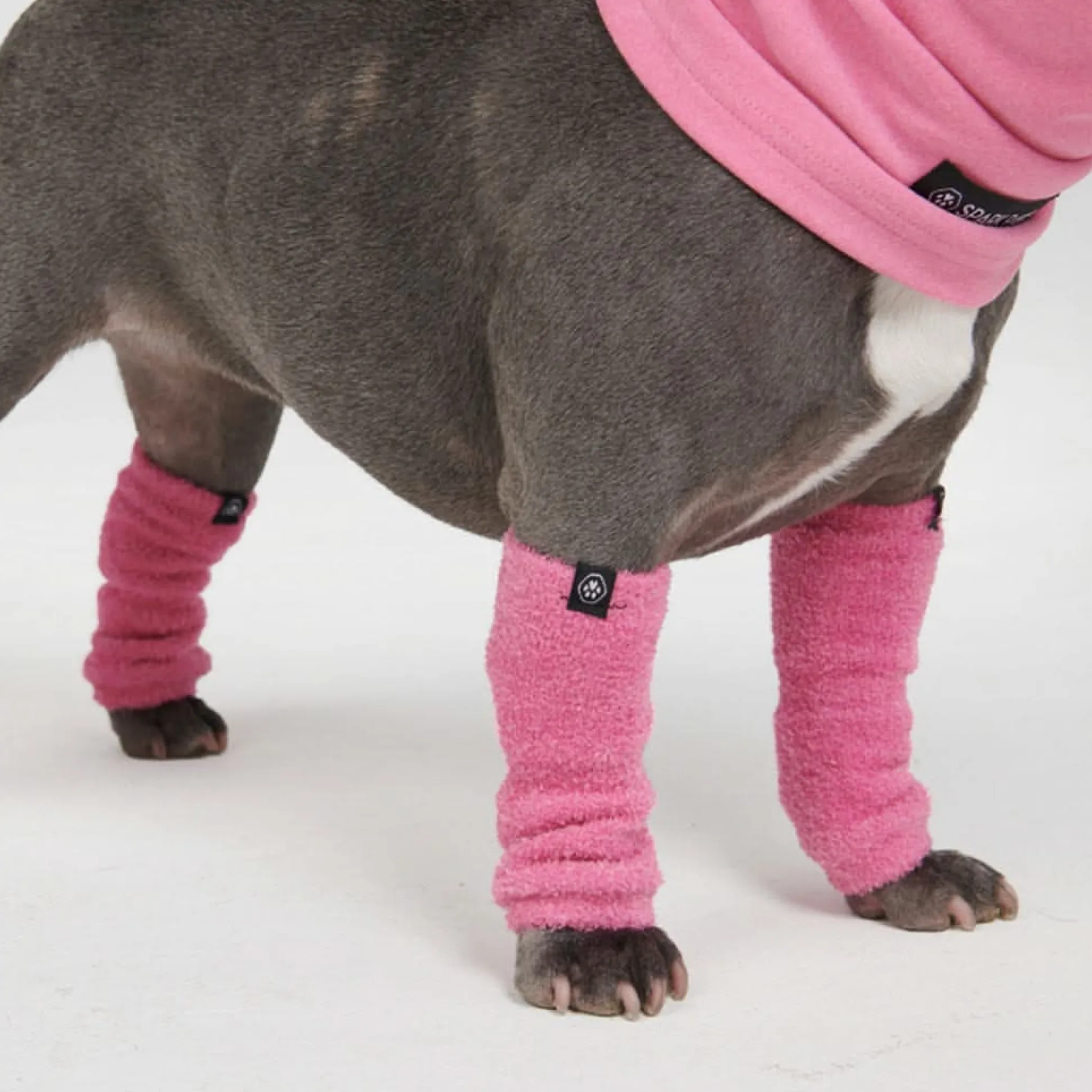 Stretchy Fleece Dog Leg Warmer Sleeves - Pink