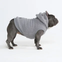 Teddy Sherpa Dog Jacket - Silver Gray