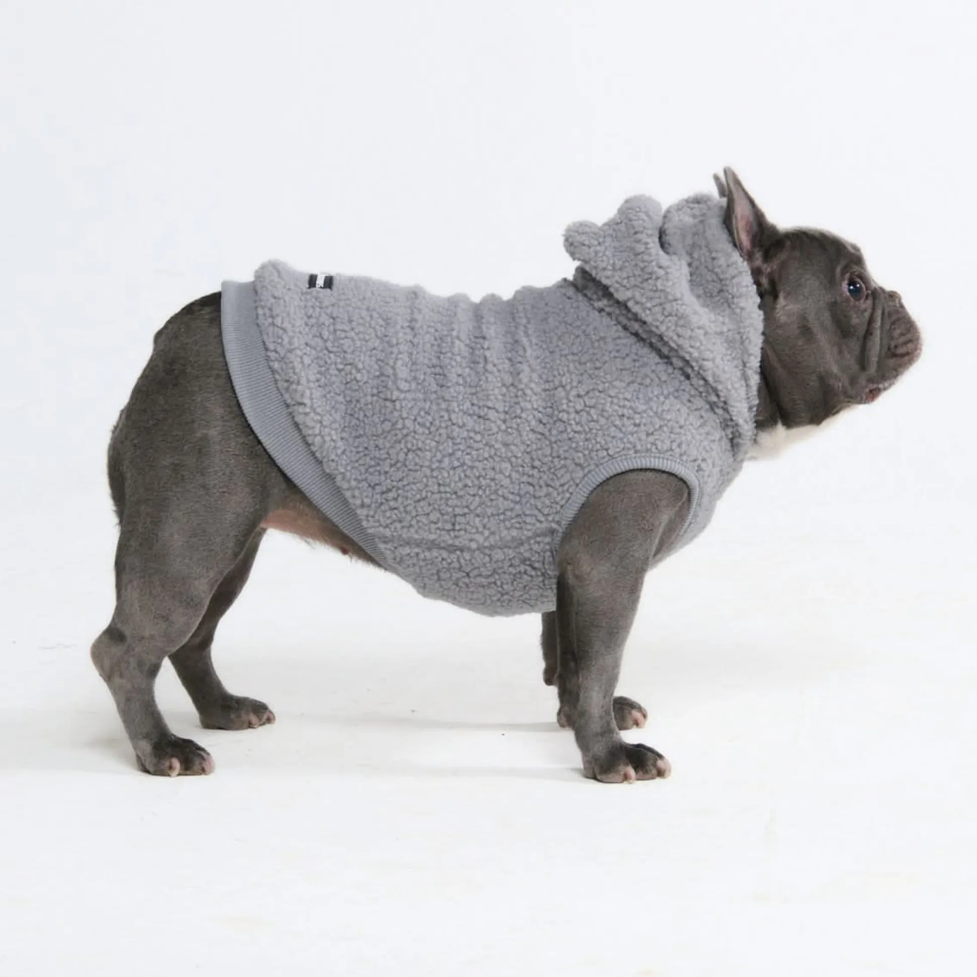 Teddy Sherpa Dog Jacket - Silver Gray