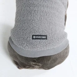 Teddy Sherpa Dog Jacket - Silver Gray