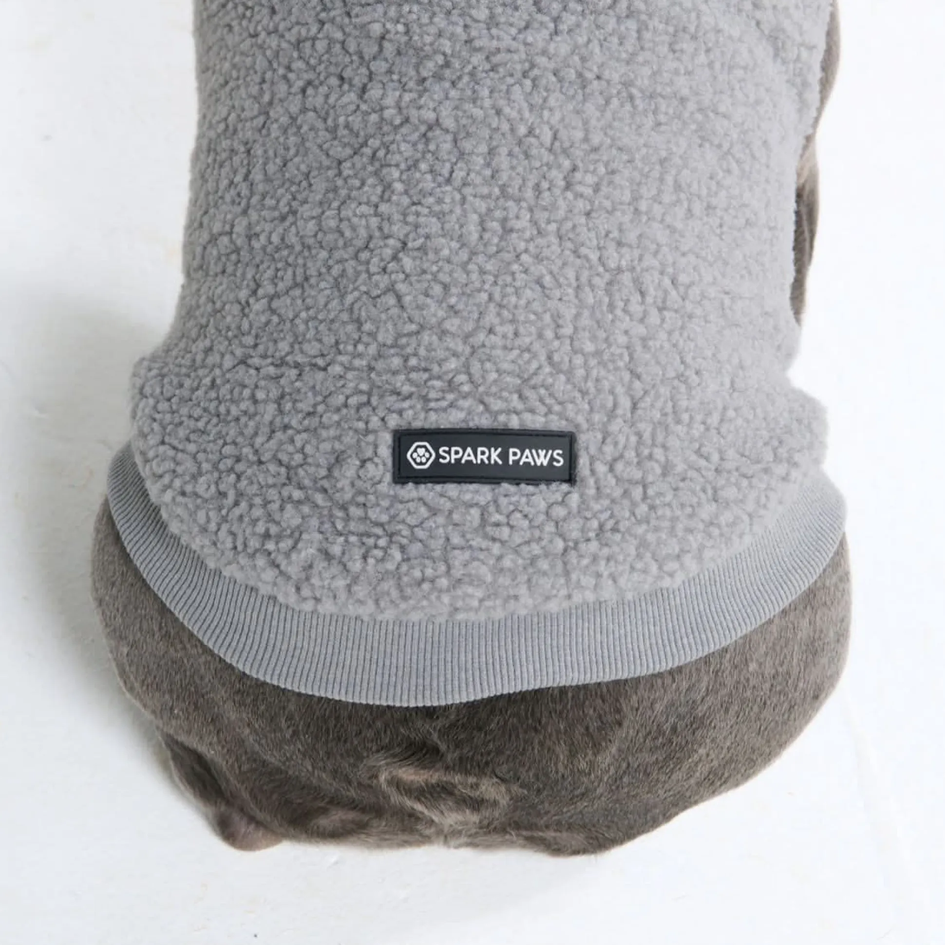 Teddy Sherpa Dog Jacket - Silver Gray