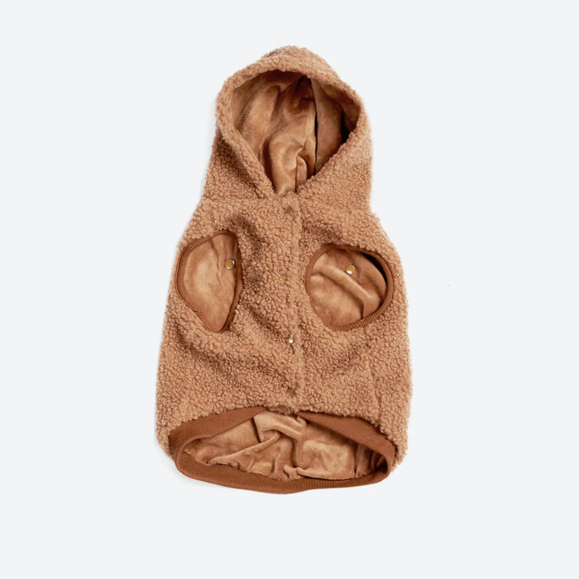 Teddy Sherpa Fleece Dog Jacket - Brown