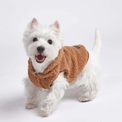 Teddy Sherpa Fleece Dog Jacket - Brown