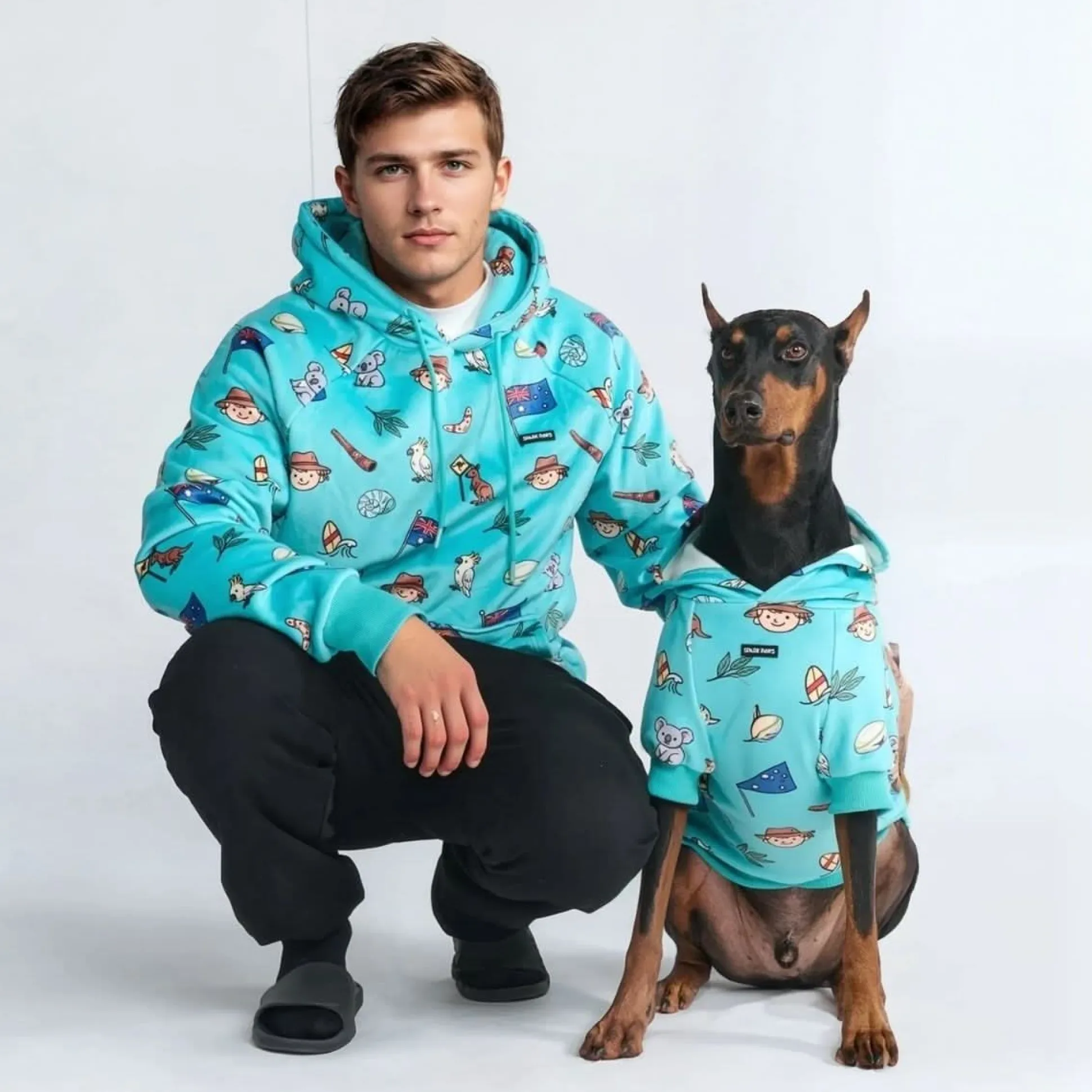 The Australia Dog Hoodie - Teal