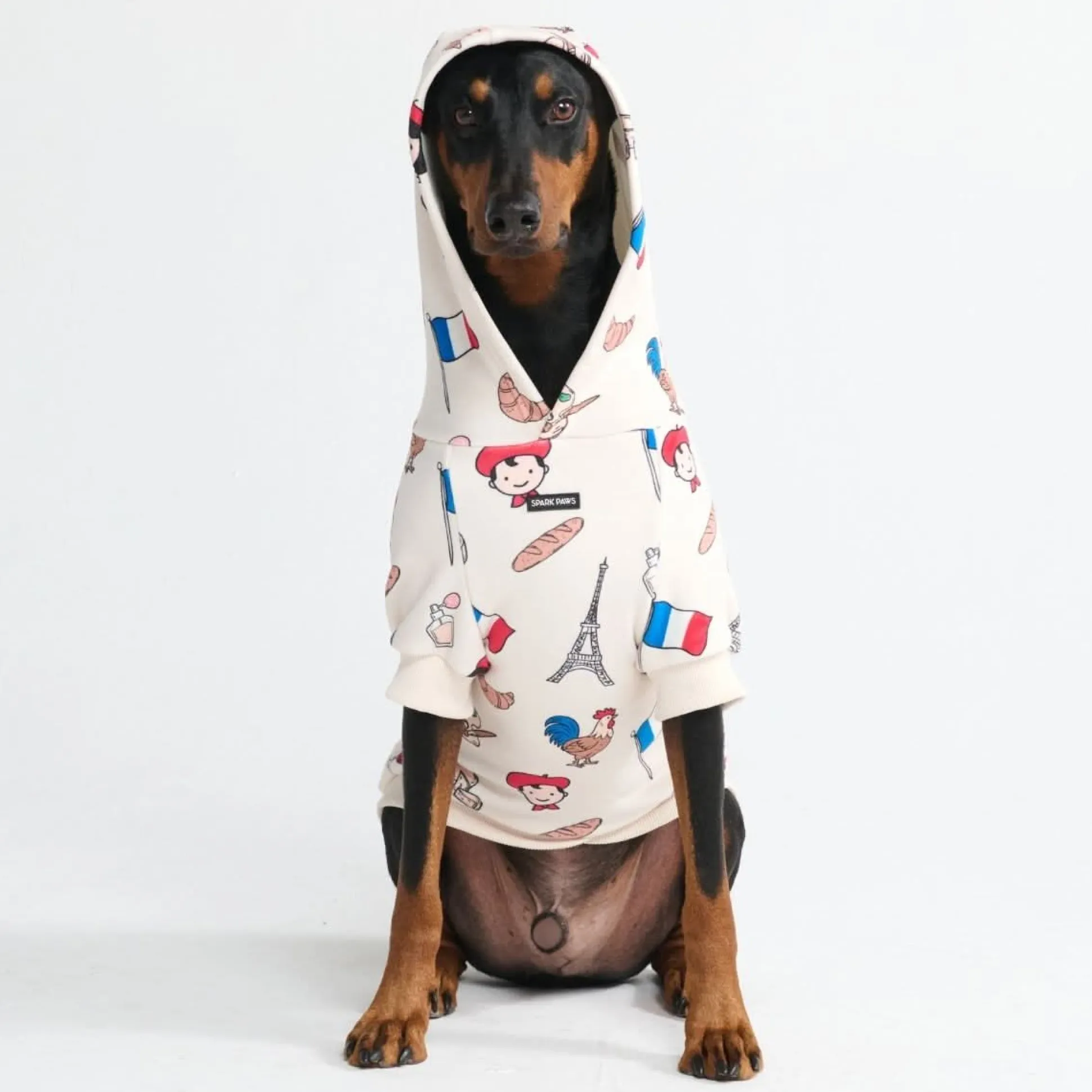 The France Dog Hoodie - Beige
