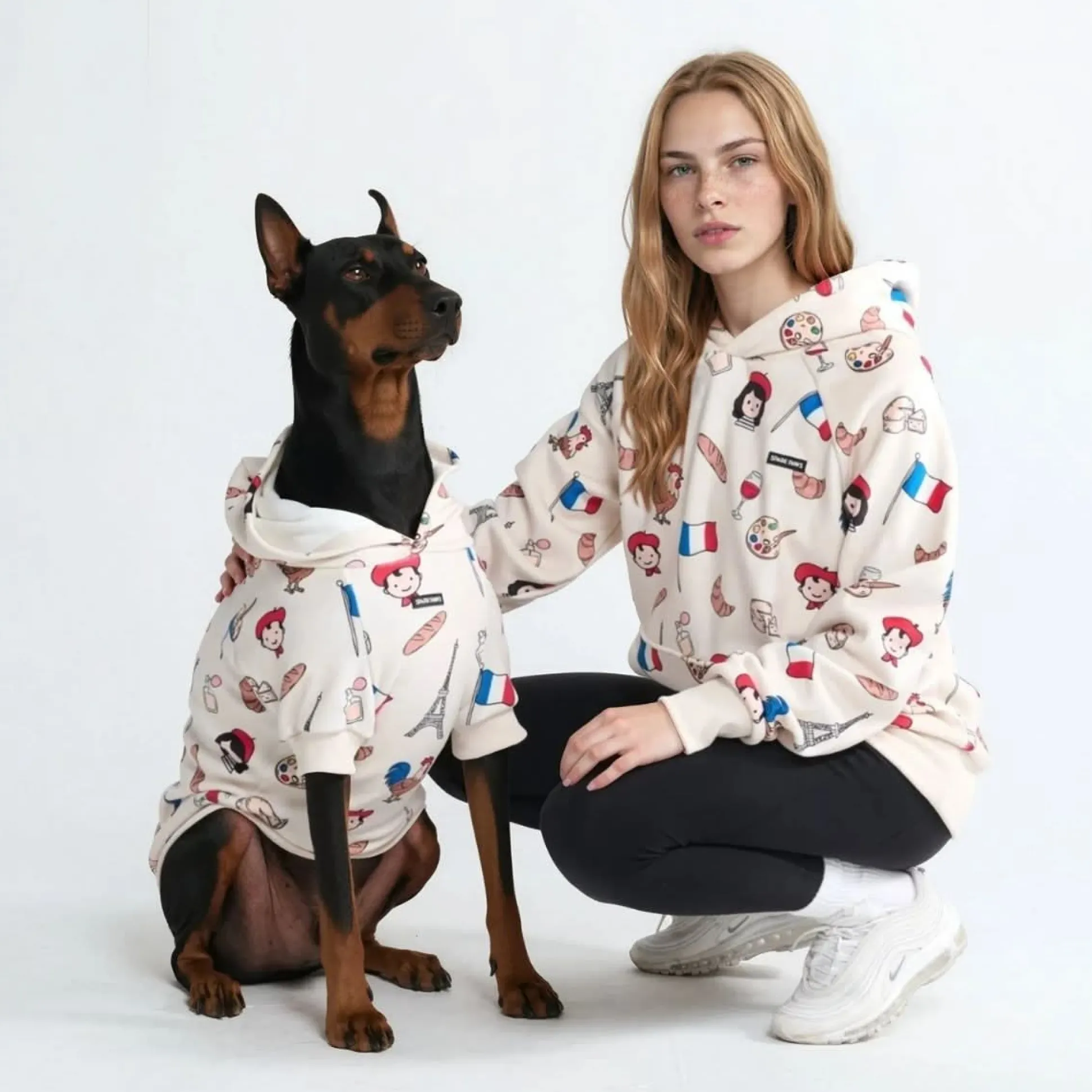 The France Dog Hoodie - Beige