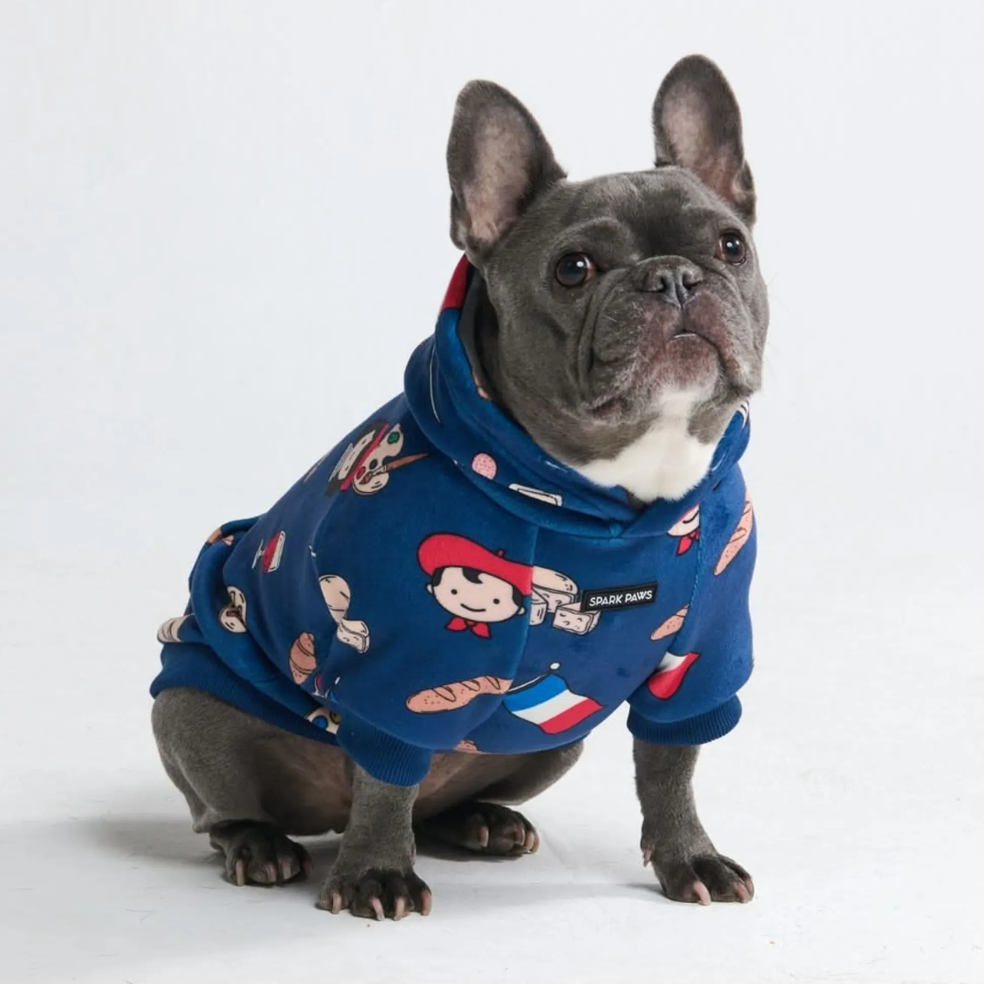 The France Dog Hoodie - Blue