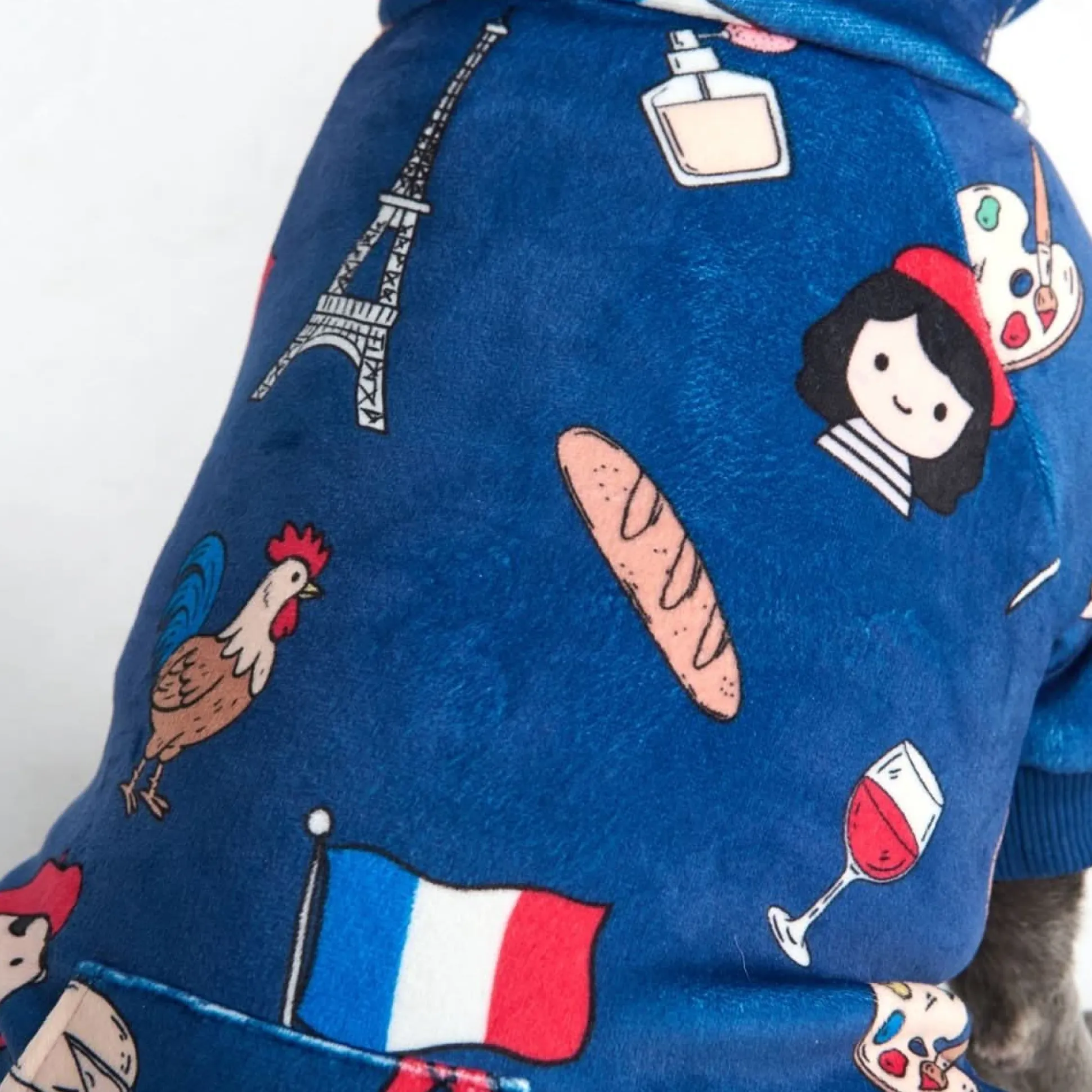 The France Dog Hoodie - Blue