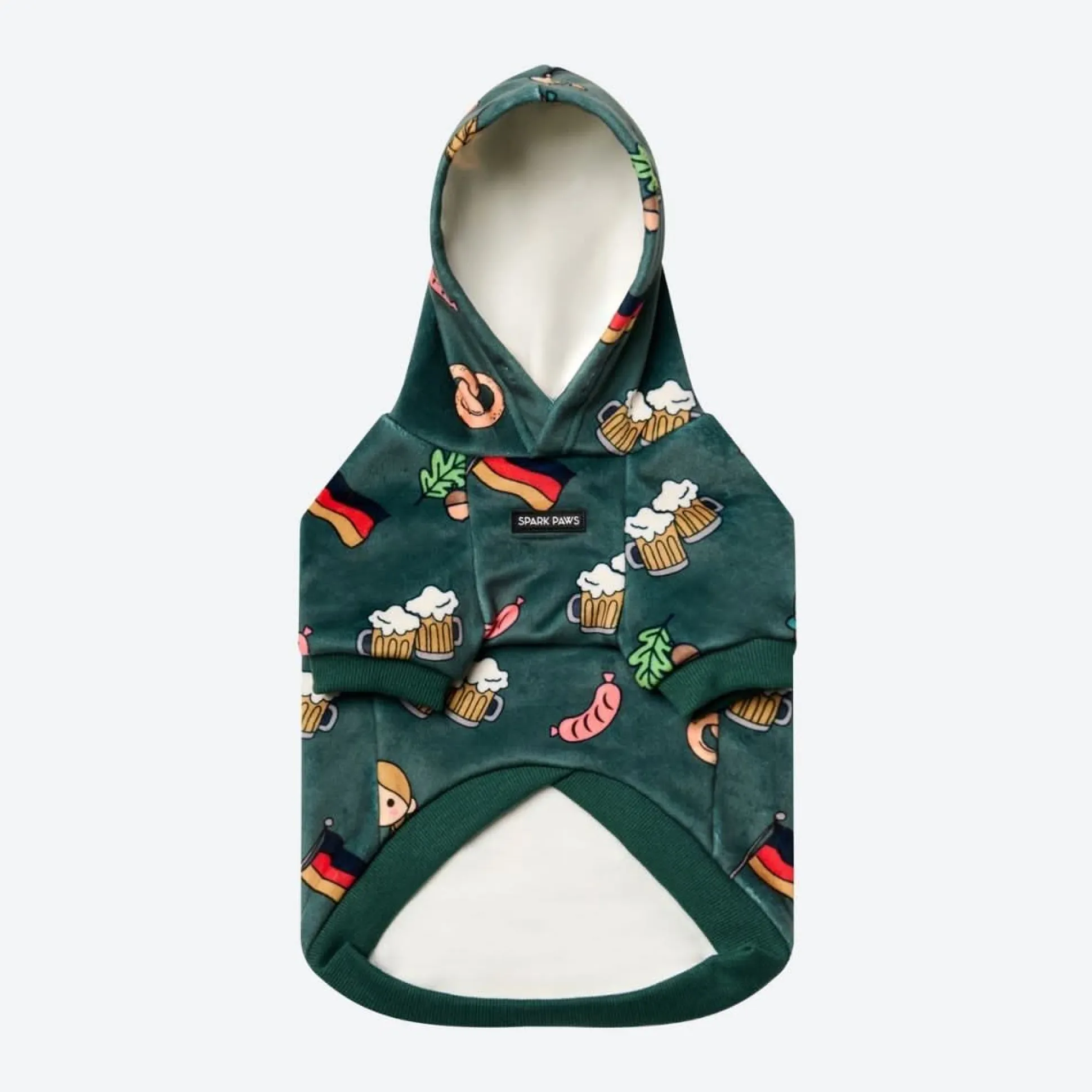 The Germany Dog Hoodie - Dark Green