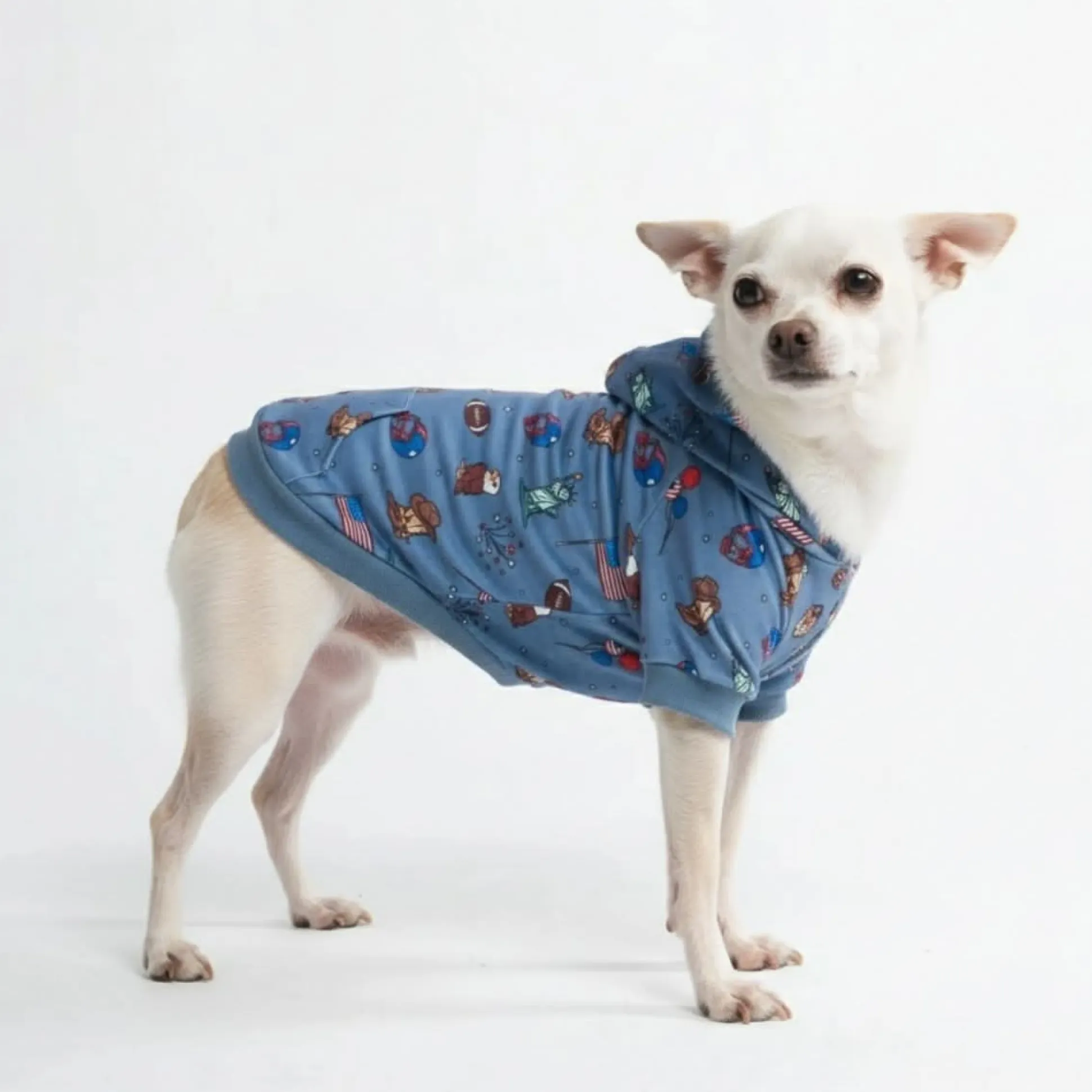 The USA Dog Hoodie - Blue