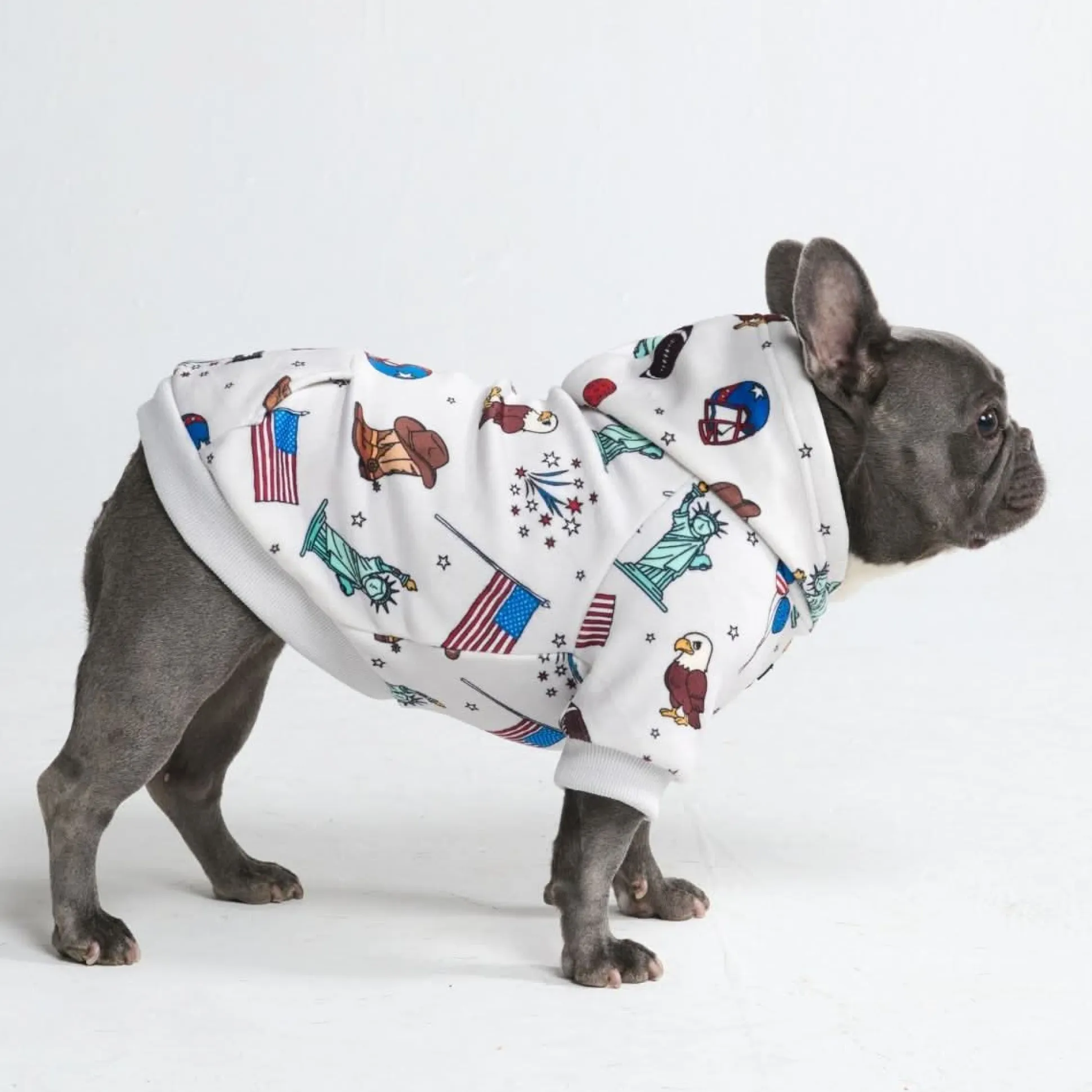 The USA Dog Hoodie - Grey