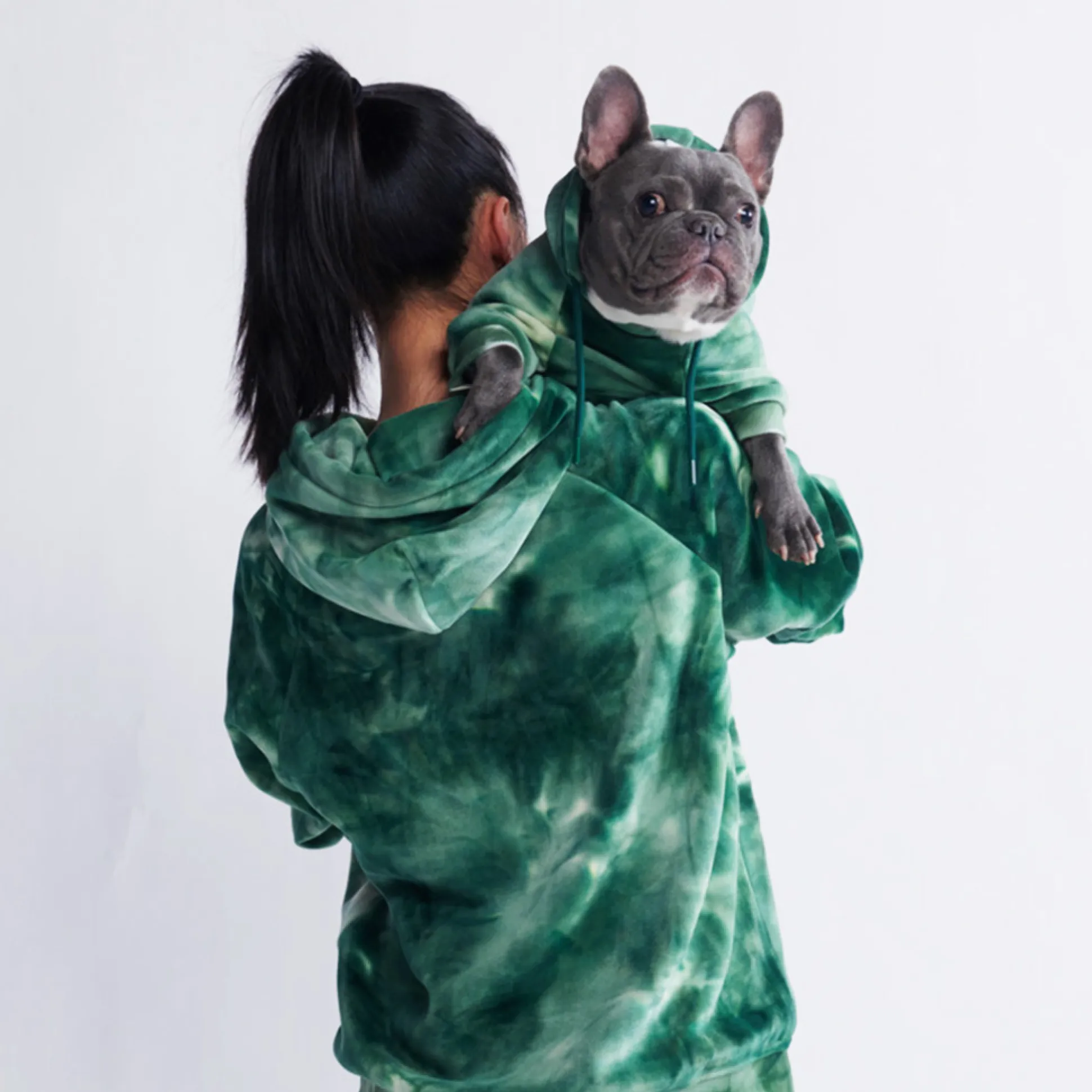 Velvet Dog Hoodie - Emerald Green