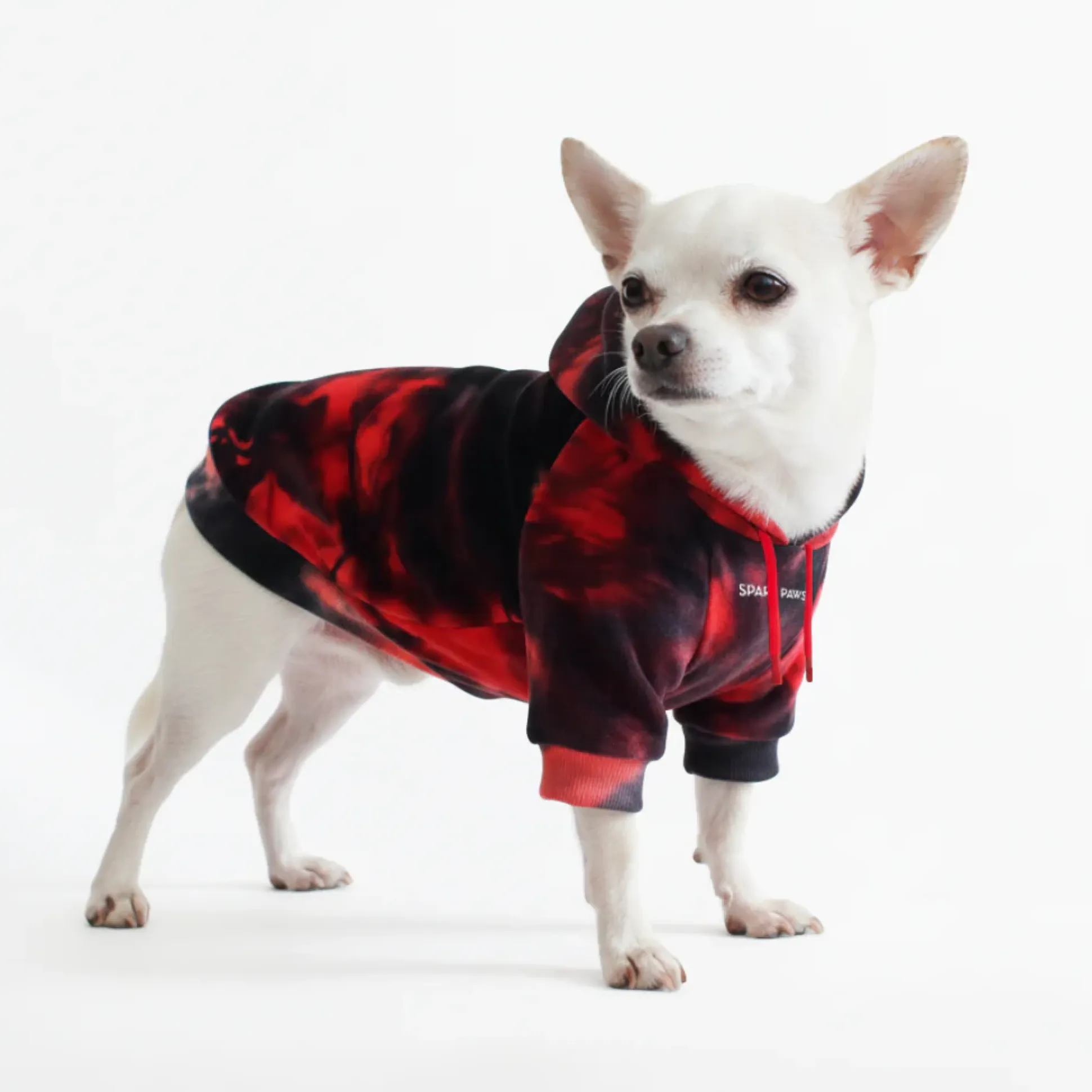 Velvet Dog Hoodie - Red & Black