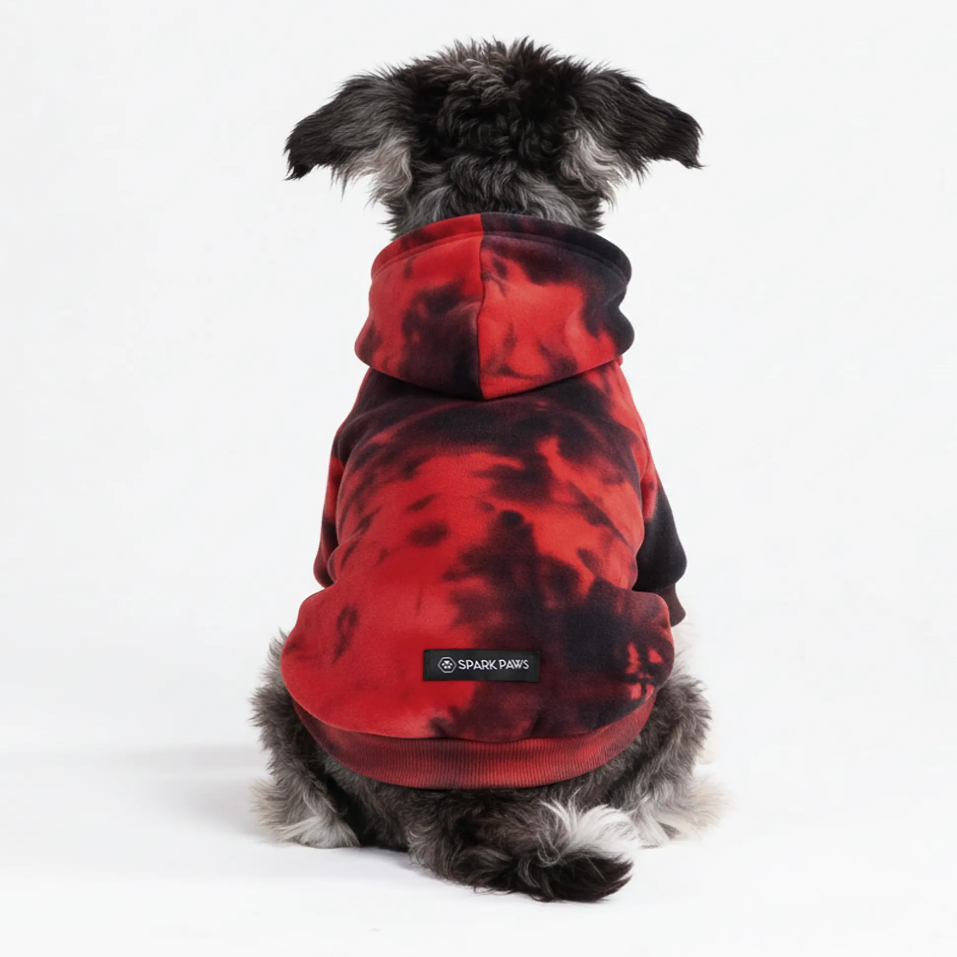 Velvet Dog Hoodie - Red & Black