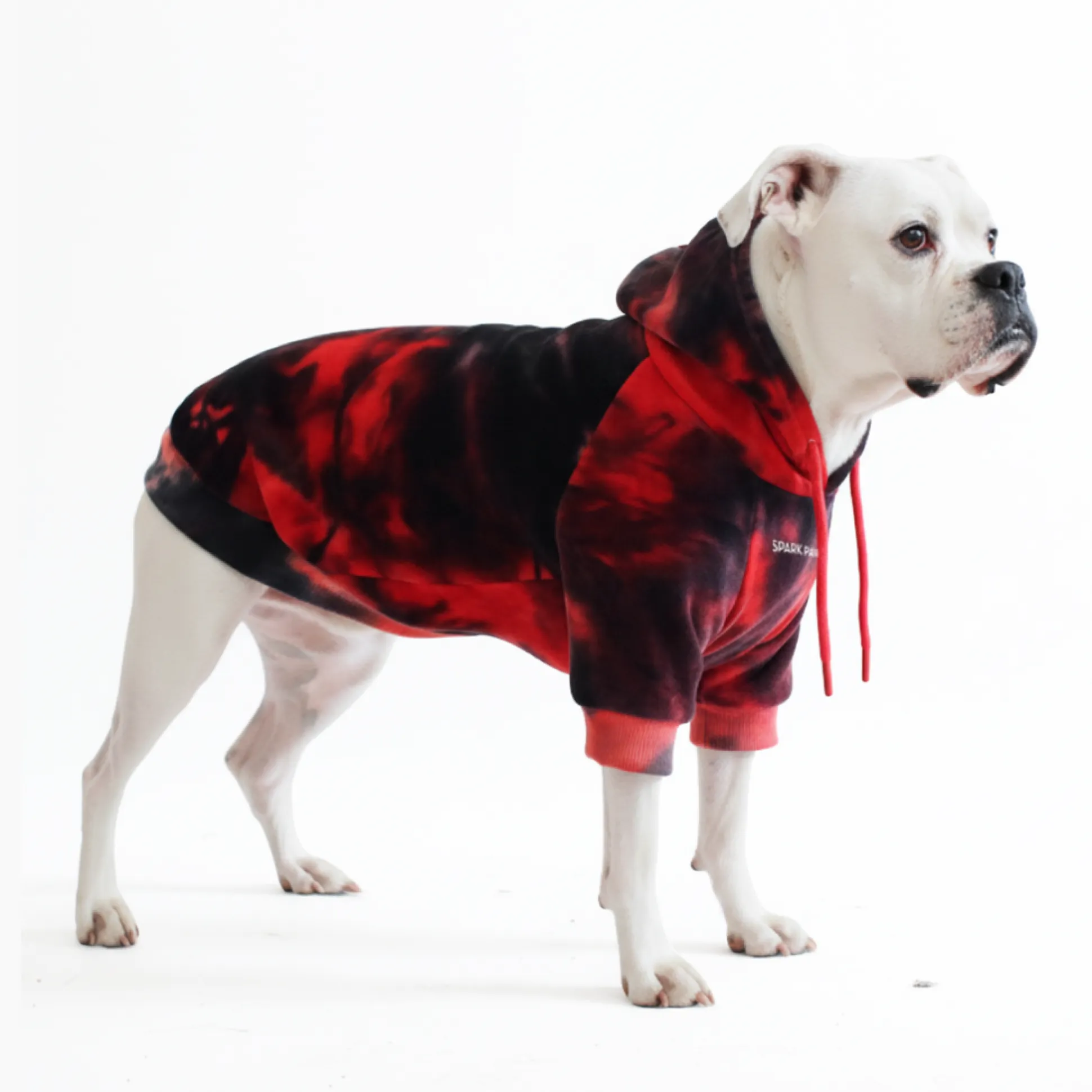 Velvet Dog Hoodie - Red & Black