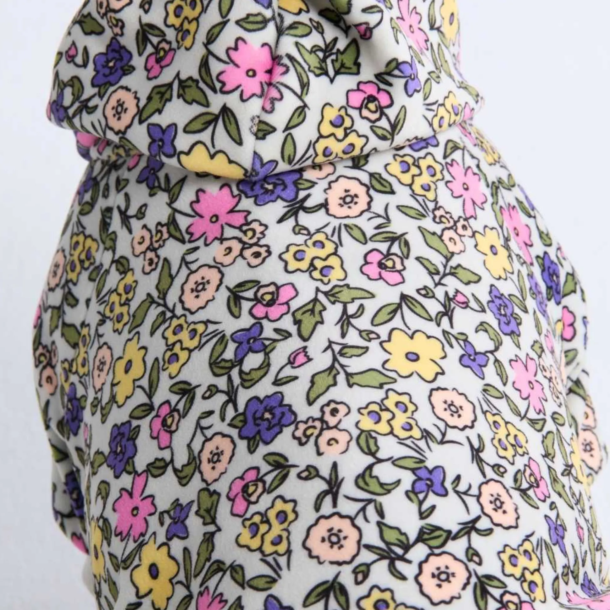 Vintage Flower Human Hoodie - Light Grey