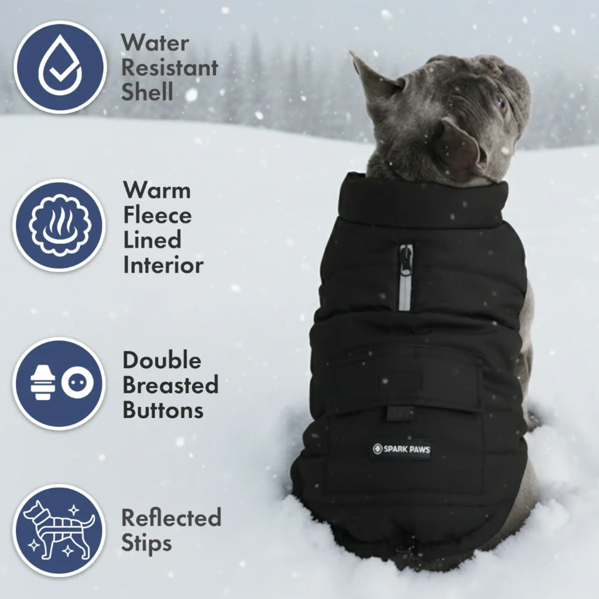 WarmShield Water-Resistant Jacket - Black