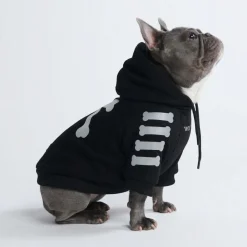 WOOF Dog Hoodie - Black & Reflective