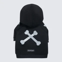 WOOF Dog Hoodie - Black & Reflective
